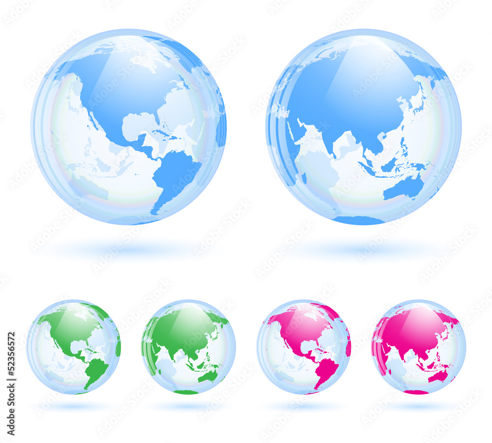 Earth globes set Earth globes set