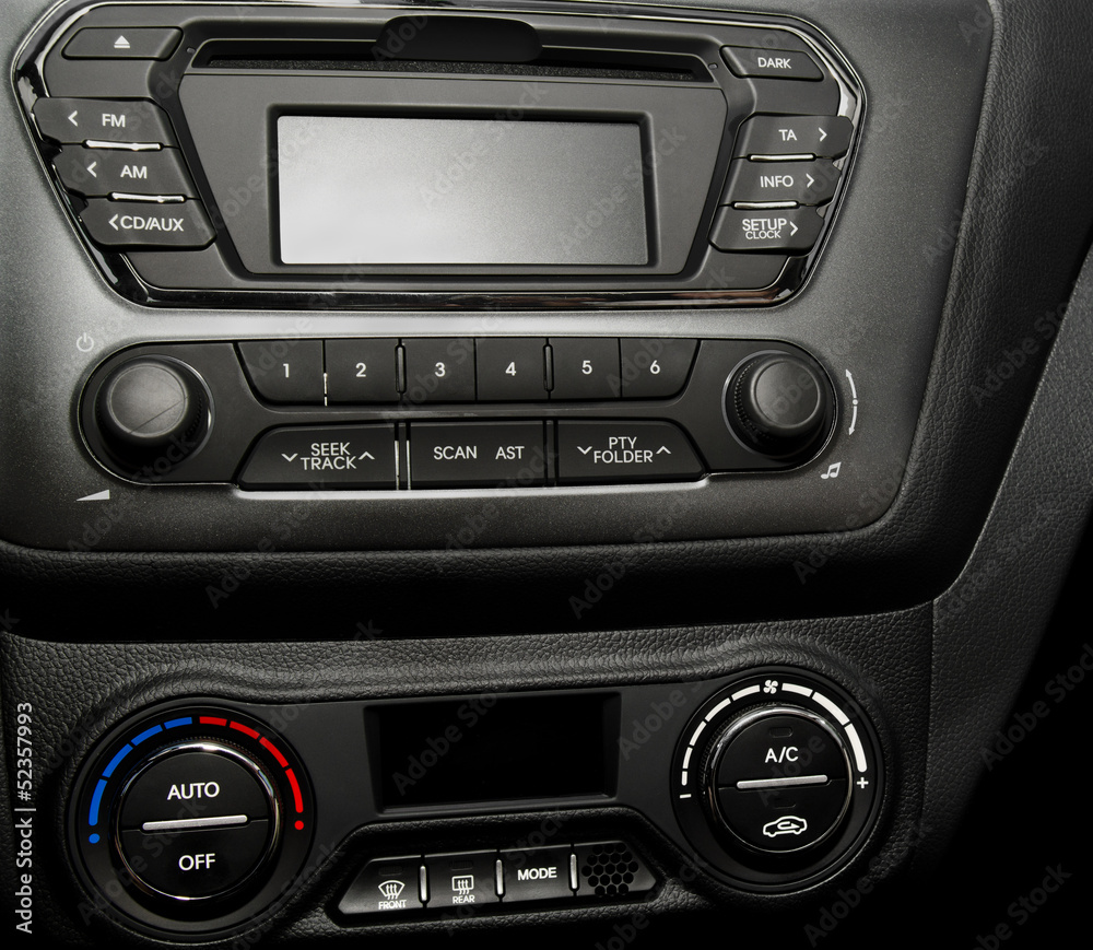Control panel in a modern car