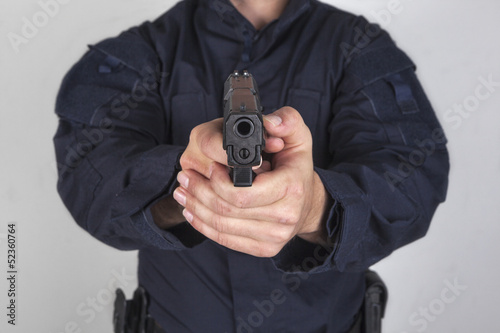 policeman with gun
