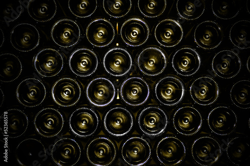 Old bottles of red wine