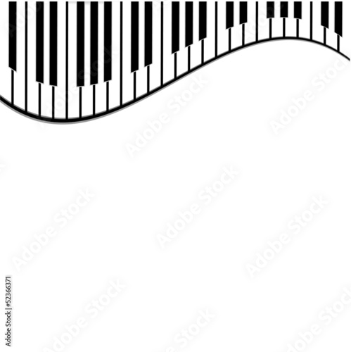 piano keys on a white background
