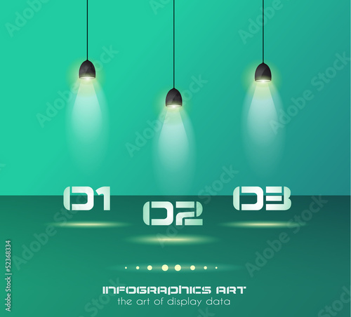 Infographic design template with glass surfaces
