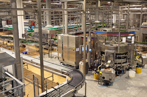 Conveyor. Food industry, interior of brewery