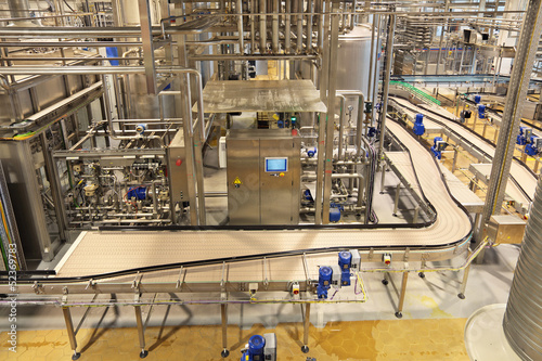 Conveyor. Food industry, interior of brewery