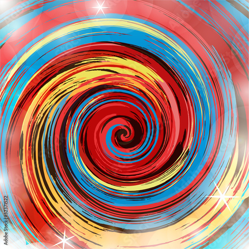 Abstract colorful paint swirl vector background.