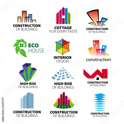 collection of vector logos construction and home improvement