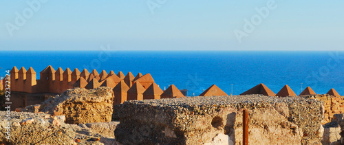 View of the sea from the Alcazaba in Almeria, Andalusia, SpaIN