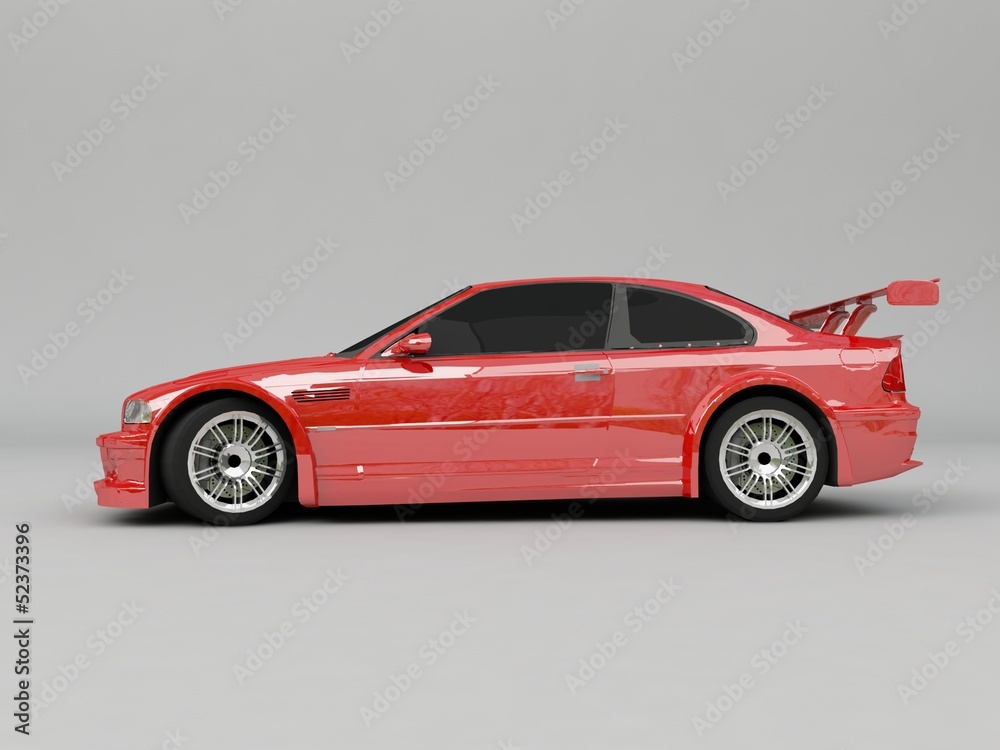 3D Sportcar isolated on gray background 3D Sportcar isolated on gray background