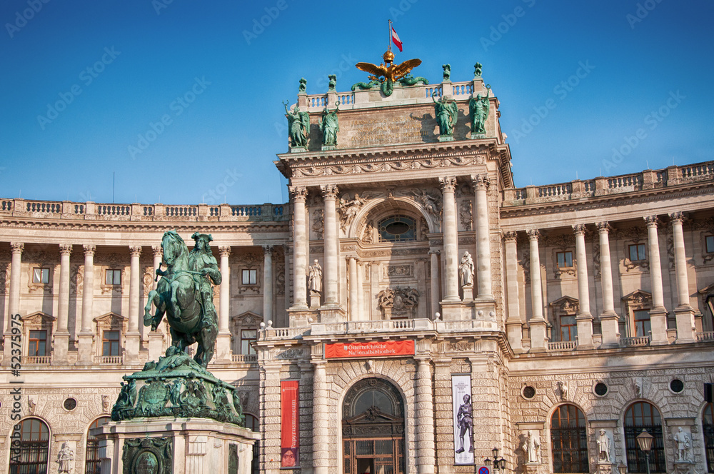Fototapeta premium Hofburg in Vienna (Austria) with Statue of Prince Eugen