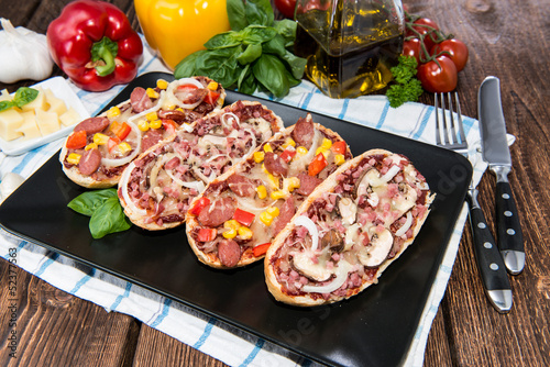 Salami and Ham Pizza Baguette