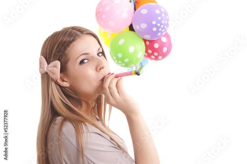 beautiful girl with balloons