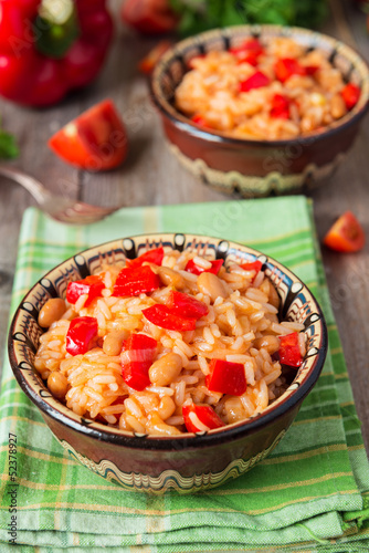 Mexican rice in bowl