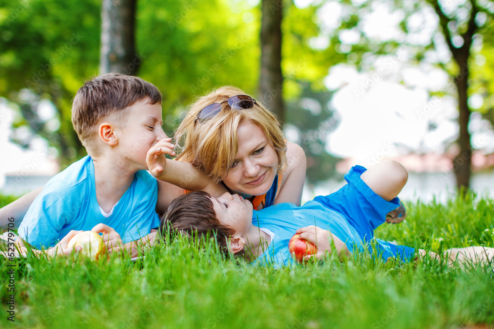 Happy mother with kids Happy mother with kids