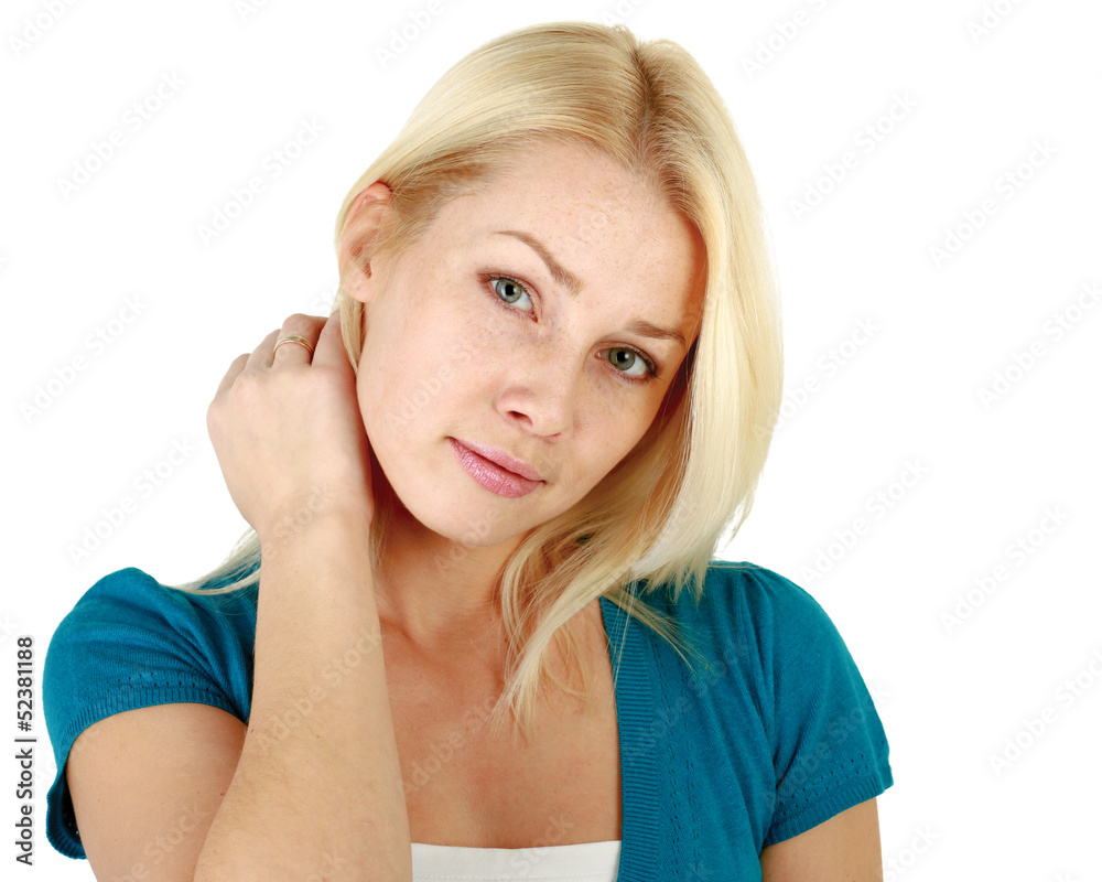 Fototapeta premium Young woman standing with folded arms