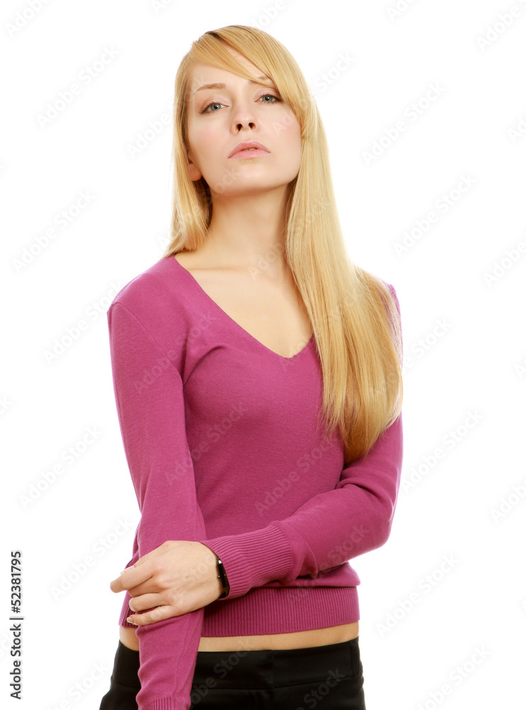 Young woman standing with folded arms Young woman standing with folded arms