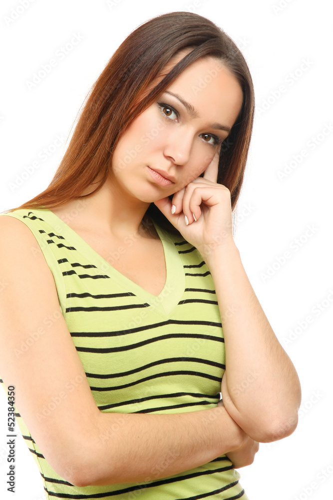 Young woman standing ,isolated on white background Young woman standing ,isolated on white background