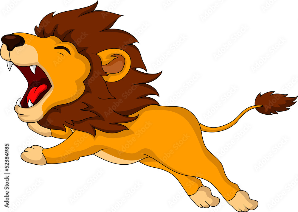 Fototapeta premium roaring cartoon Lion