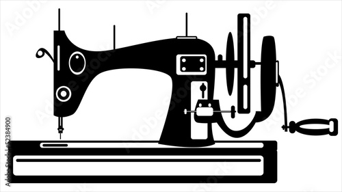 vector sewing machine on white background