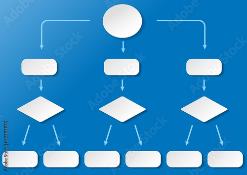 Flussdiagramm Breit Blue Background