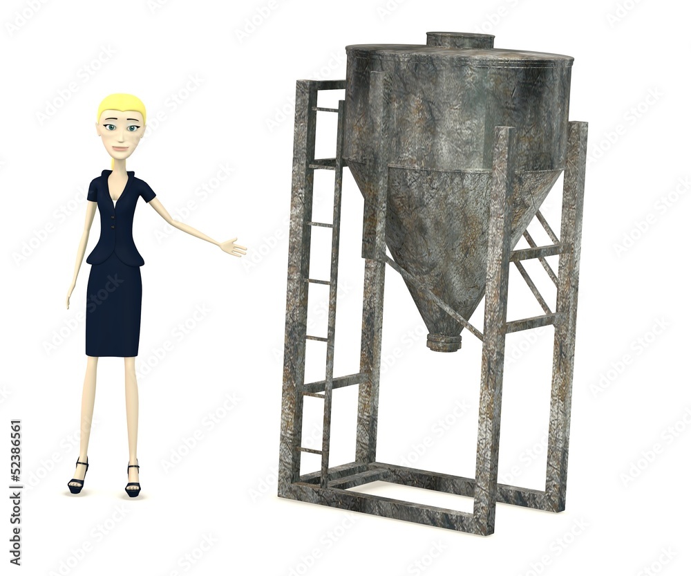 Fototapeta premium 3d render of cartoon character with silo