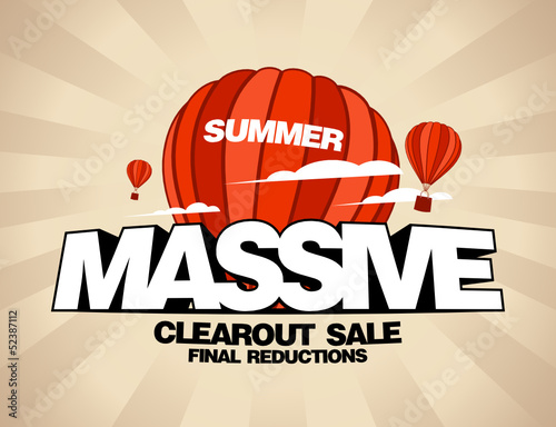 Massive summer sale design template with balloons photo