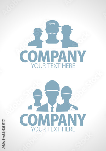 Builders and repairers team silhouette designs