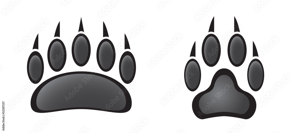 paw prints in black and white paw prints in black and white