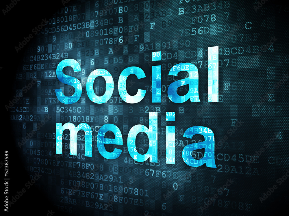 Fototapeta premium Social network concept: Social Media on digital background