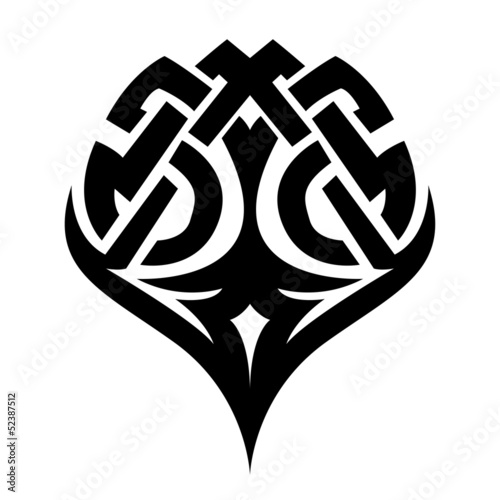 Celtic ornament tattoo black and white