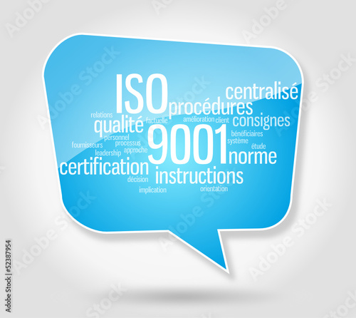 Bulle : Iso 9001 nuage de mots