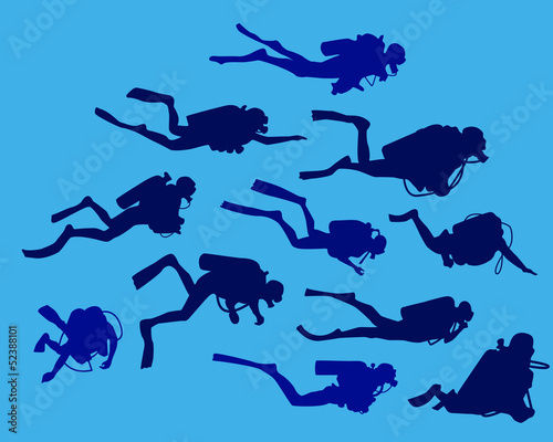 silhouette diving
