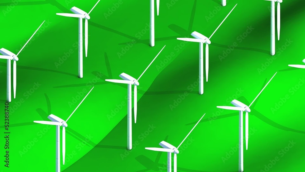 Isometric wind turbine field. Isometric wind turbine field.