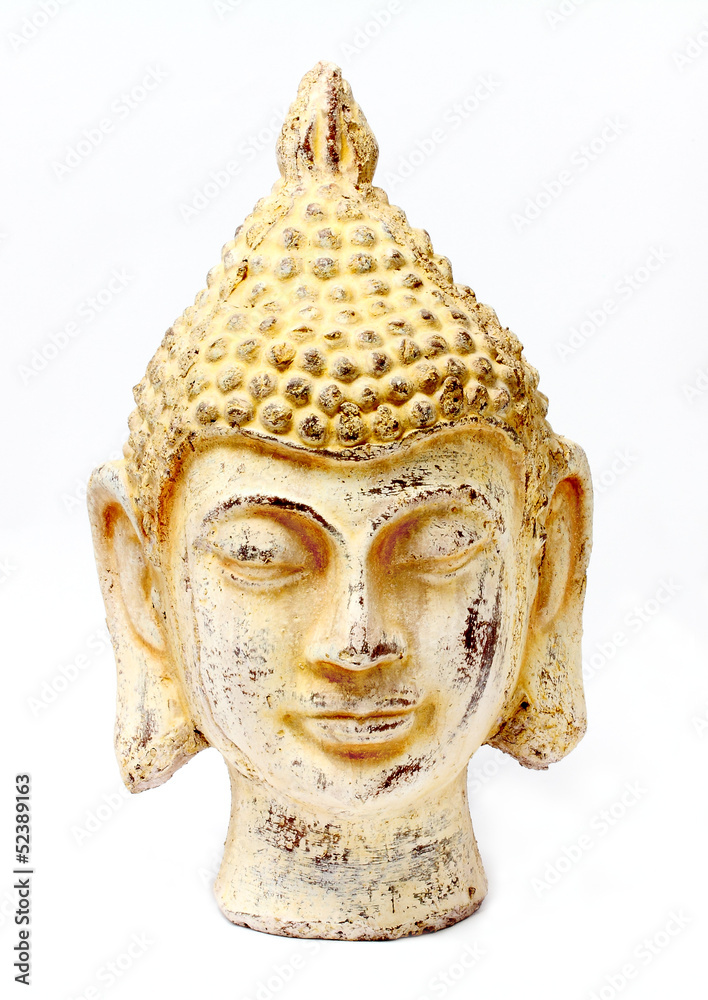 Buddha white stone head. Buddha white stone head.