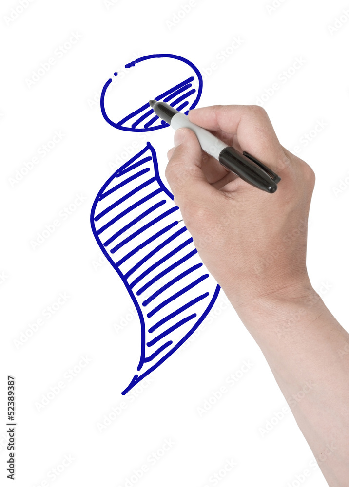 Hand drawing information sign on white paper Hand drawing information sign on white paper