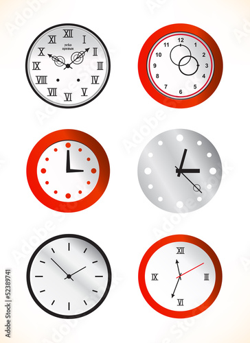 Red and grey clocks