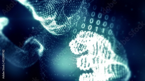 Binary codes creates digital fetus.