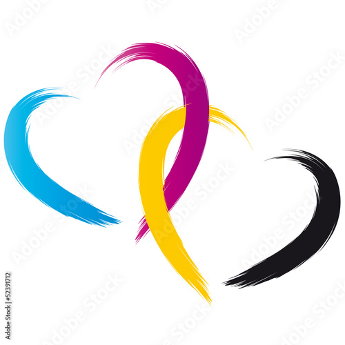 Herzen verschlungen - CMYK - Logo Druckerei