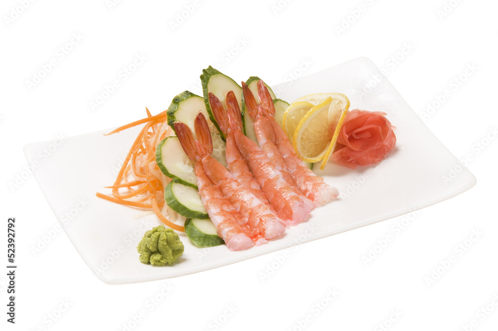 sashimi with shrimp cucumber sashimi with shrimp cucumber