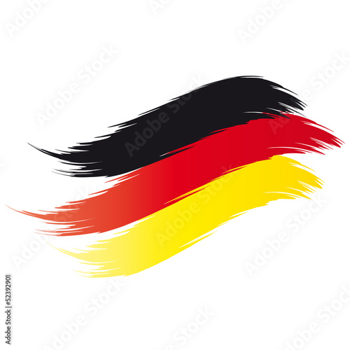 30 Jahre Wiedervereinigung, Tag der deutschen Einheit, Flagge Deutschland, Fahne, Länderkennung mit Pinselstrich, deutsche Nationalität, europäische Nation, Solidarität