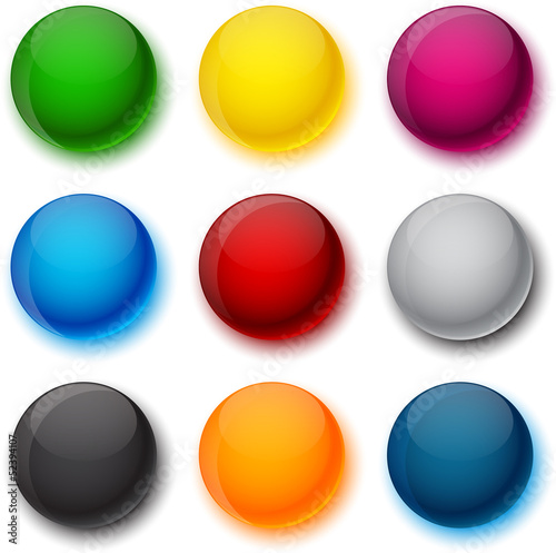 Round colorful balls.