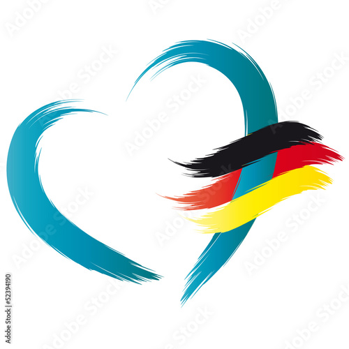 Flagge Deutschland - Pinselstrich - Herzform