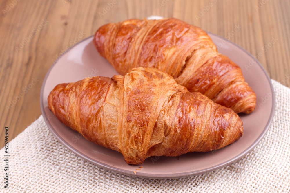 Croissants on a plate
