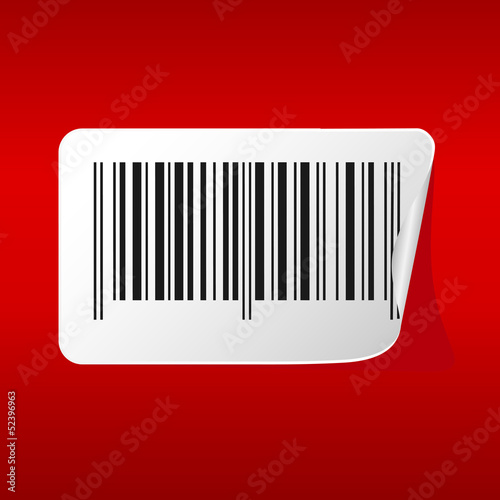 Barcode on red background
