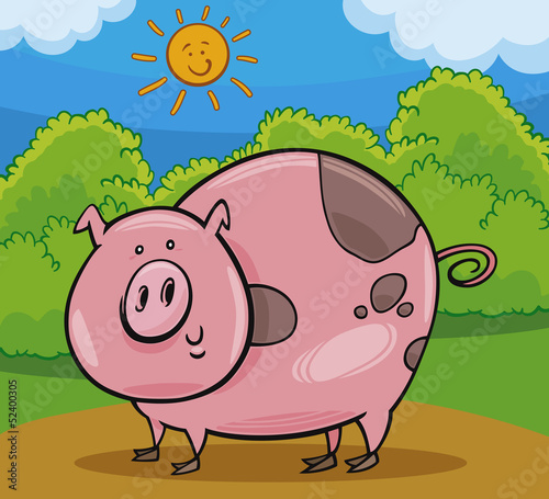 pig livestock animal cartoon illustration