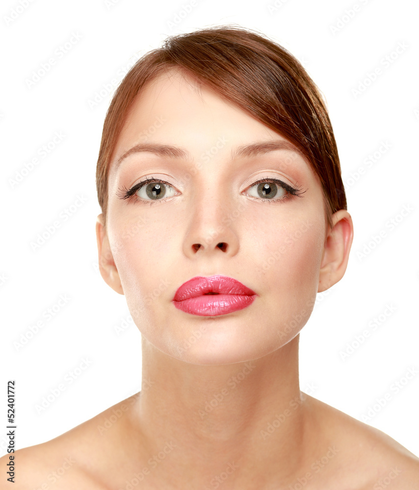 A beautiful woman, portrait isolated on white background A beautiful woman, portrait isolated on white background