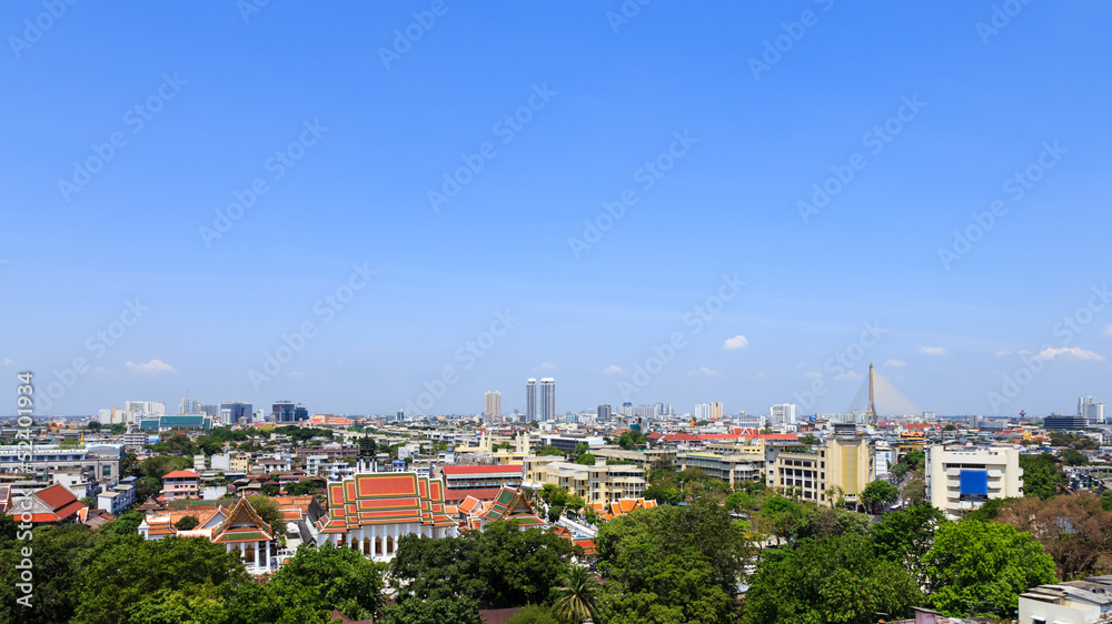 Bangkok old town panorama view