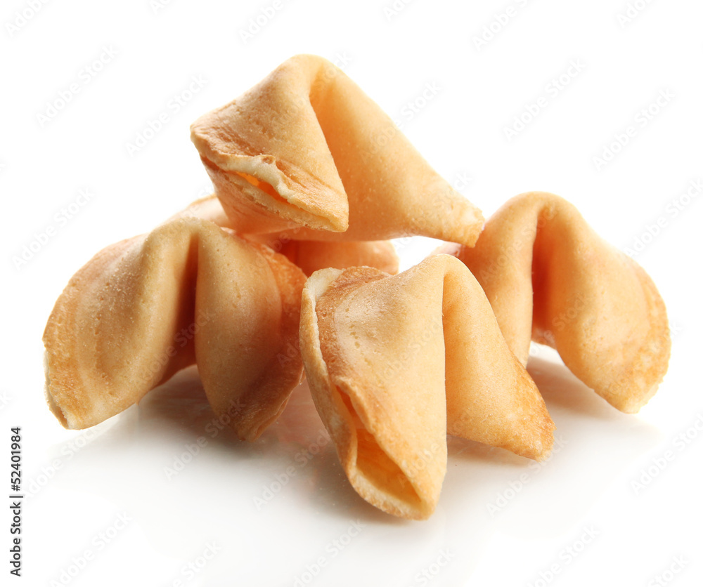 Fortune cookies, isolated on white Fortune cookies, isolated on white