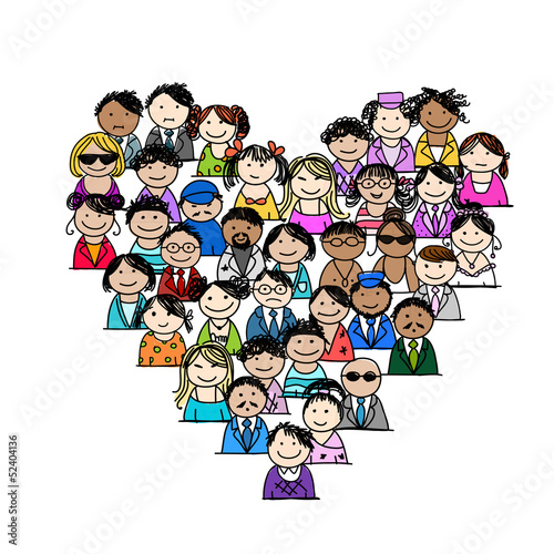 People icons, heart shape for your design