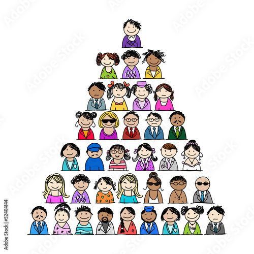Pyramid of people icons for your design