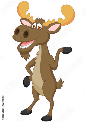 Moose cartoon waving